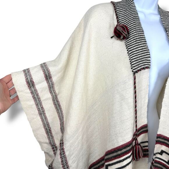 Ulla Johnson Sweater Womens O/S Sacha Ethic Tribal Print Baby Alpaca Wrap Kimono - Picture 4 of 11